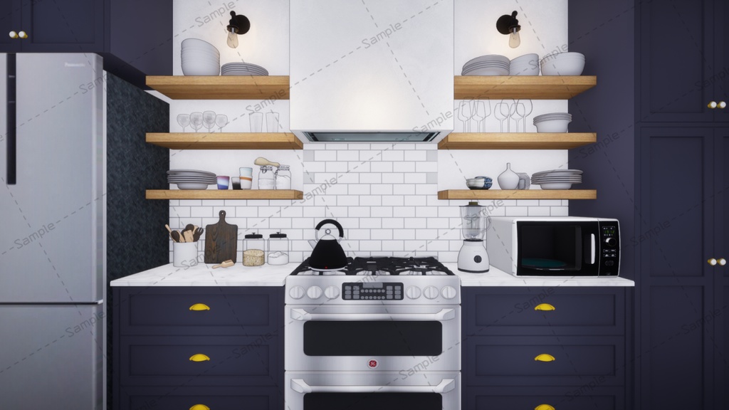 【Vtuberさん向け/イラスト背景素材】キッチンスタジオ【企画・雑談・歌枠用配信素材】