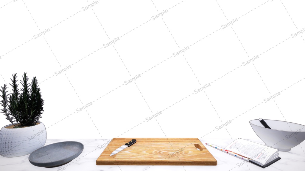 【Vtuberさん向け/イラスト背景素材】キッチンスタジオ【企画・雑談・歌枠用配信素材】