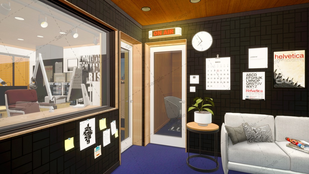 【Vtuberさん/イラスト背景素材】ラジオブース背景【企画・雑談・歌枠用配信素材】