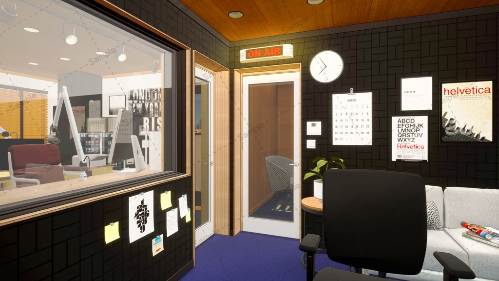 【Vtuberさん/イラスト背景素材】ラジオブース背景【企画・雑談・歌枠用配信素材】