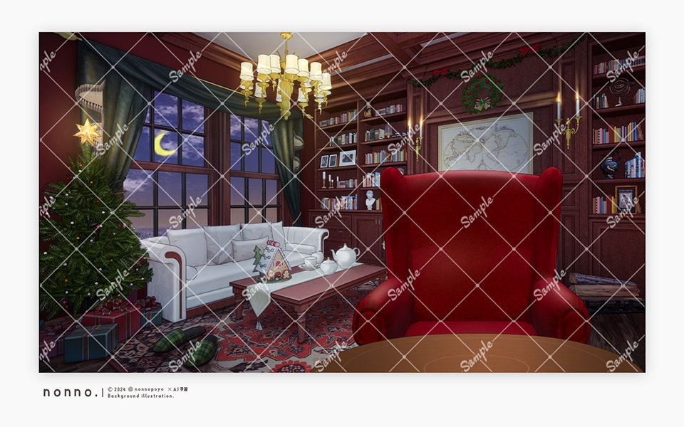 【Vtuberさん配信部屋】クリスマス暖炉のあるお部屋【企画・雑談・歌枠用配信素材】