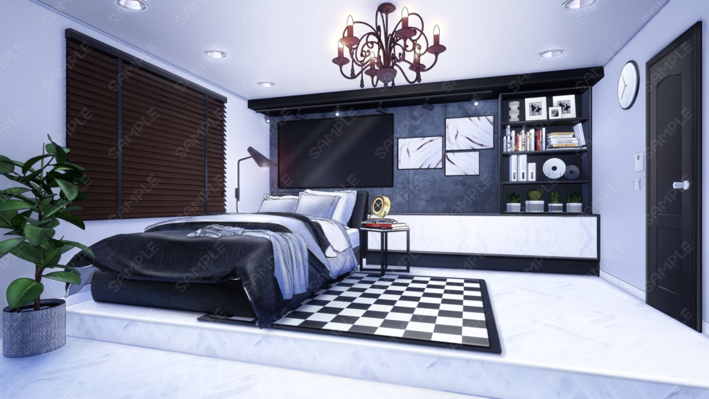 【Vtuberさん配信部屋】モノクロなお部屋【企画・雑談・歌枠用配信素材】