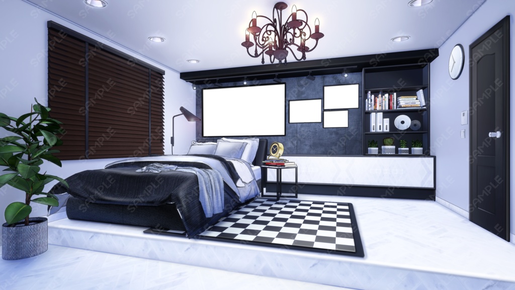 【Vtuberさん配信部屋】モノクロなお部屋【企画・雑談・歌枠用配信素材】