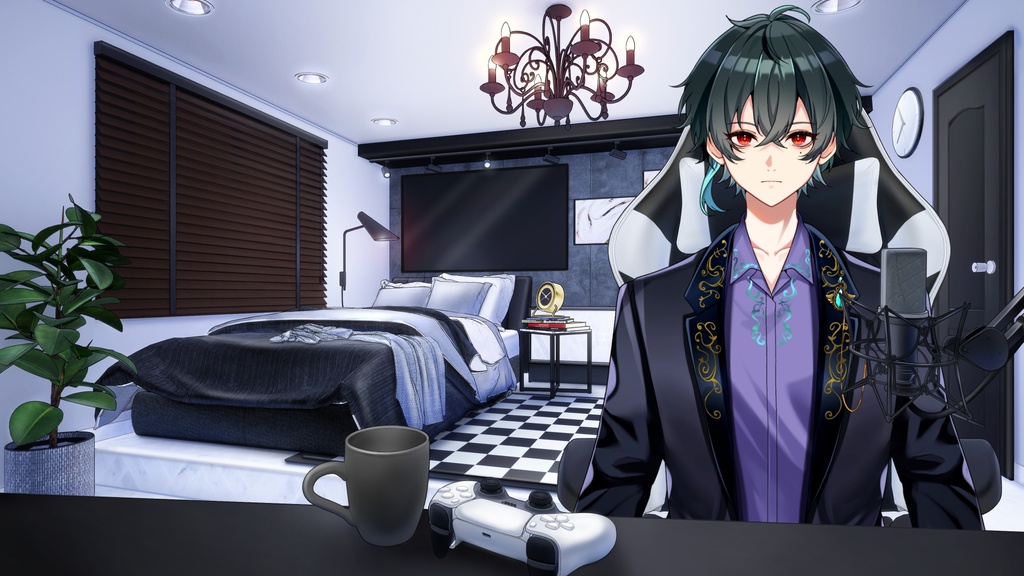 【Vtuberさん配信部屋】モノクロなお部屋【企画・雑談・歌枠用配信素材】