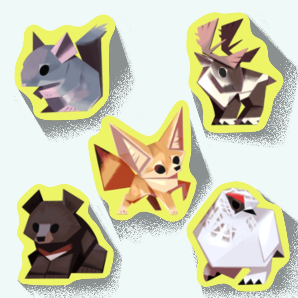 野生動物フレークシール