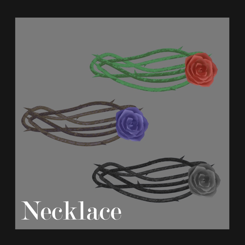 【全3×3種類】薔薇のアクセサリー ver1.2