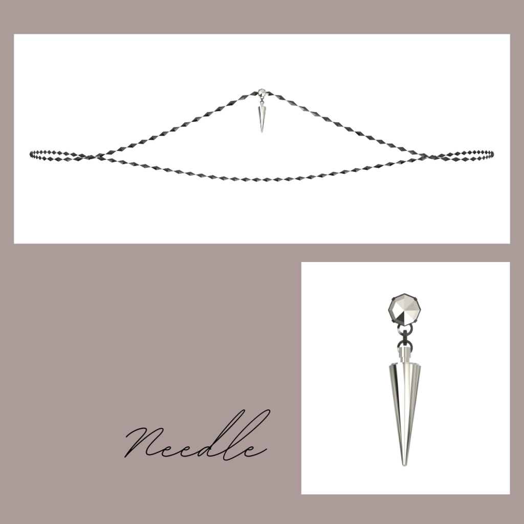 【全9種】チェーン付きへそピアス ver1.1【シェイプキーあり】