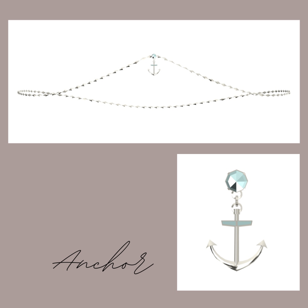 【全9種】チェーン付きへそピアス ver1.1【シェイプキーあり】