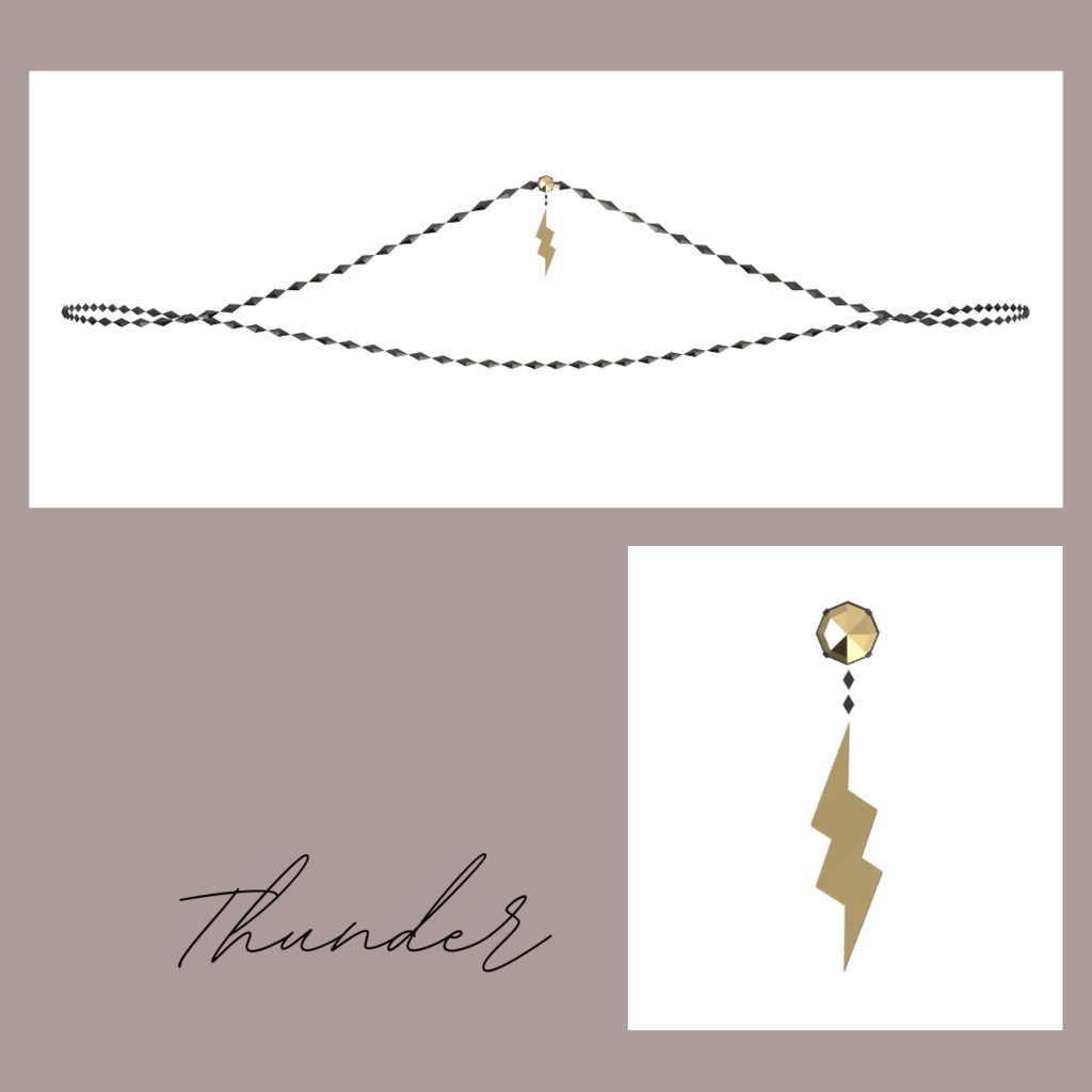 【全9種】チェーン付きへそピアス ver1.1【シェイプキーあり】