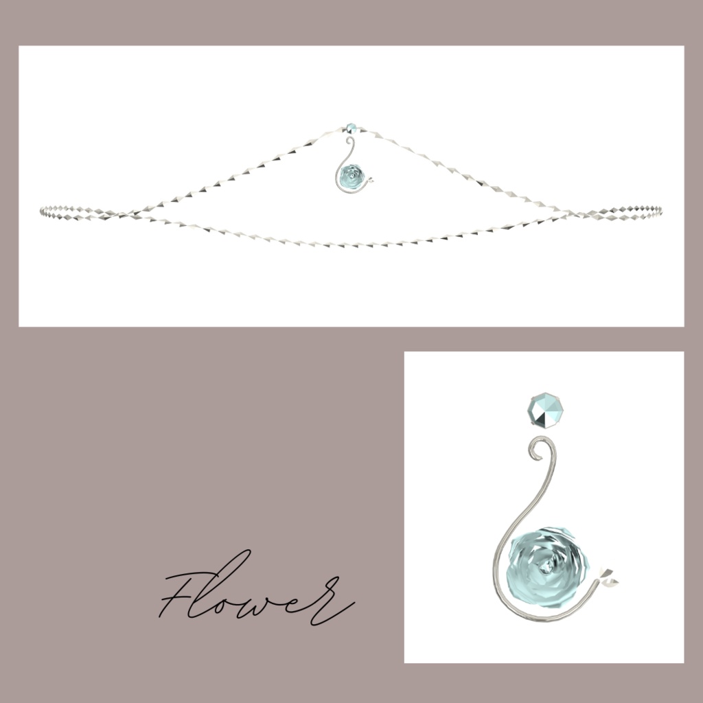 【全9種】チェーン付きへそピアス ver1.1【シェイプキーあり】