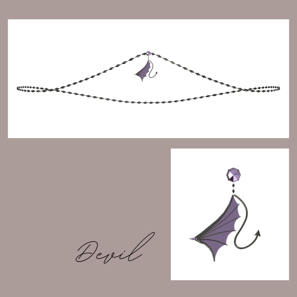 【全9種】チェーン付きへそピアス ver1.1【シェイプキーあり】