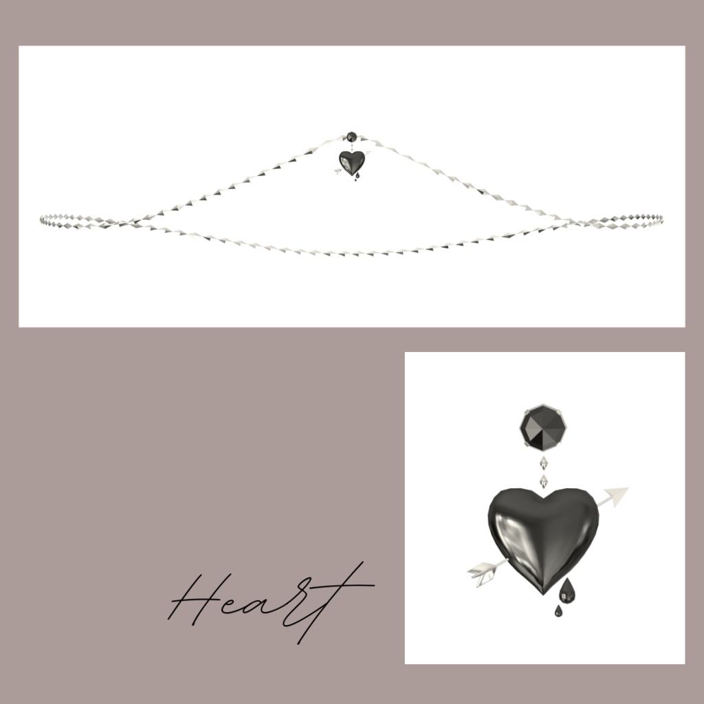 【全9種】チェーン付きへそピアス ver1.1【シェイプキーあり】