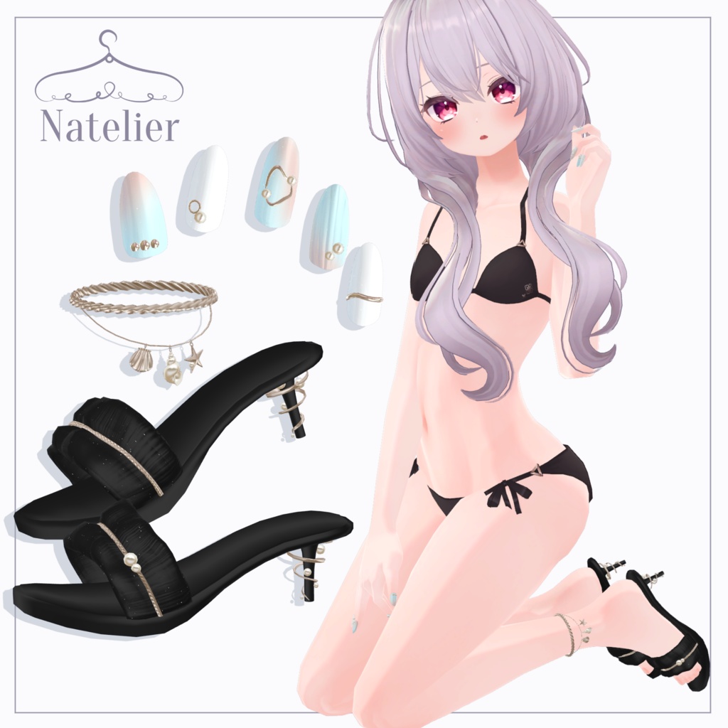 【20体対応】夏のミュールとアンクレット ver1.1