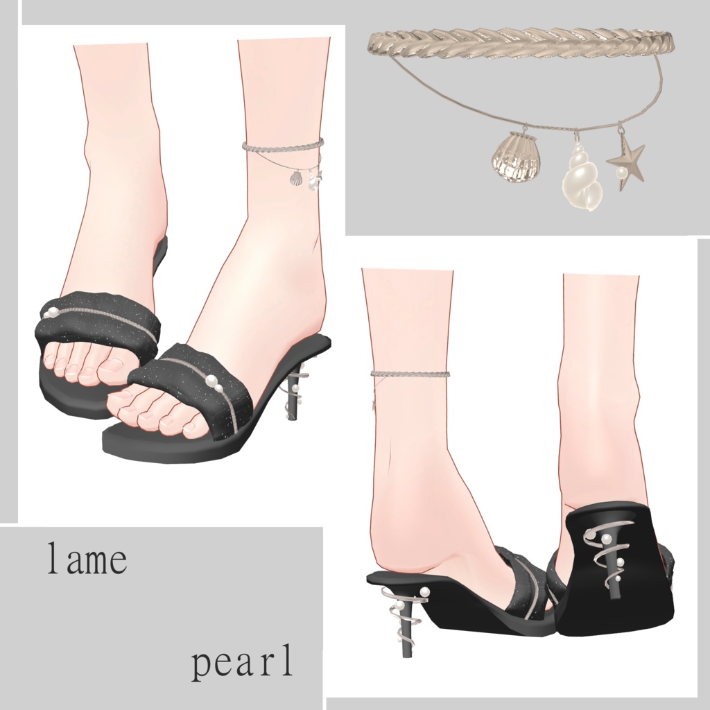 【20体対応】夏のミュールとアンクレット ver1.1