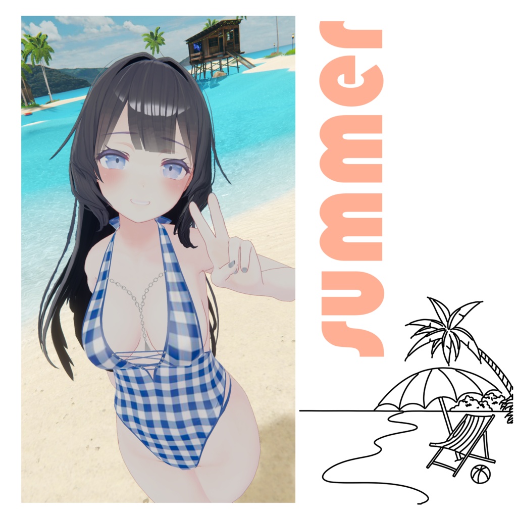 【桔梗対応】ハイレグ-モノキニ ver1.1【全6柄】