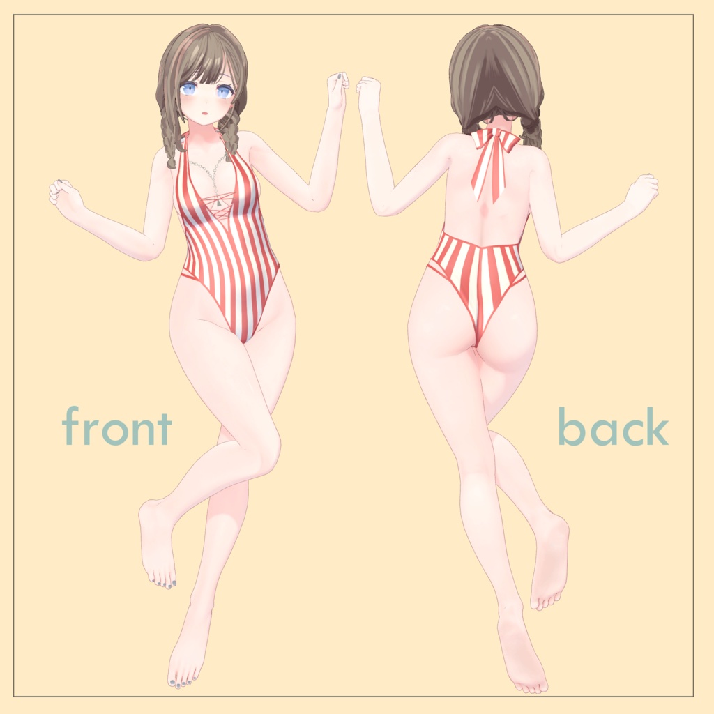 【桔梗対応】ハイレグ-モノキニ ver1.1【全6柄】