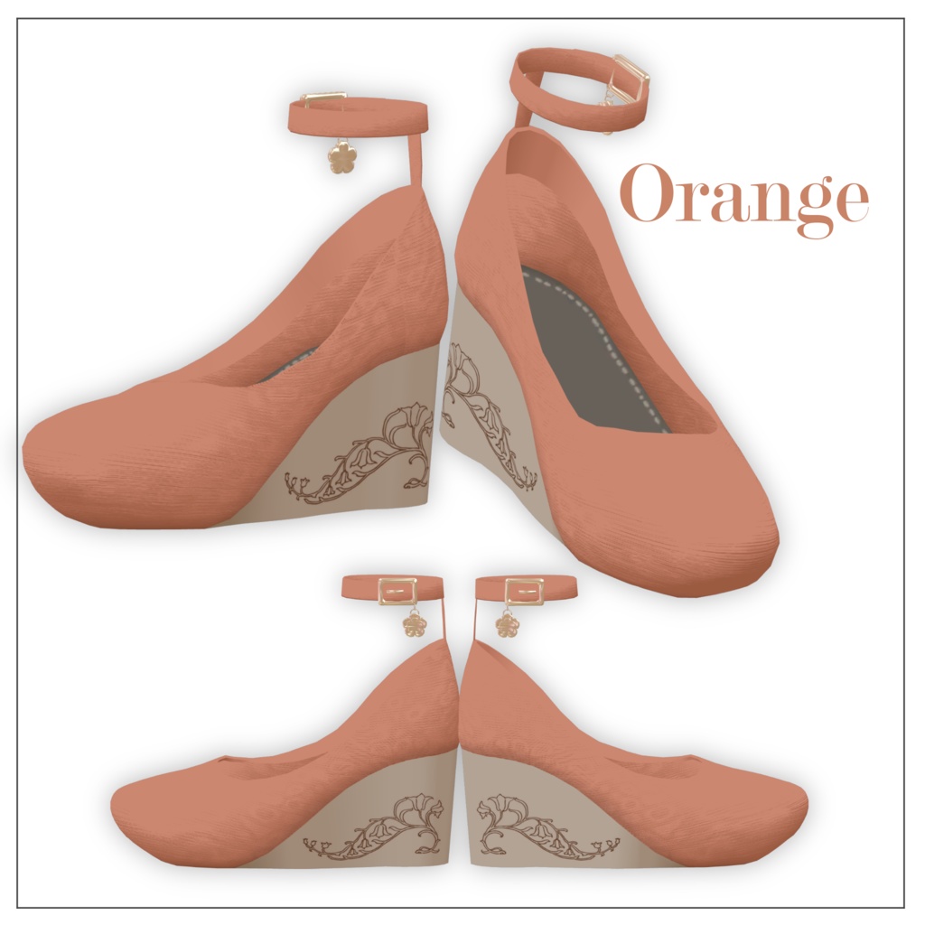 【19体対応】フラワーパンプス ver1.1【全5色】