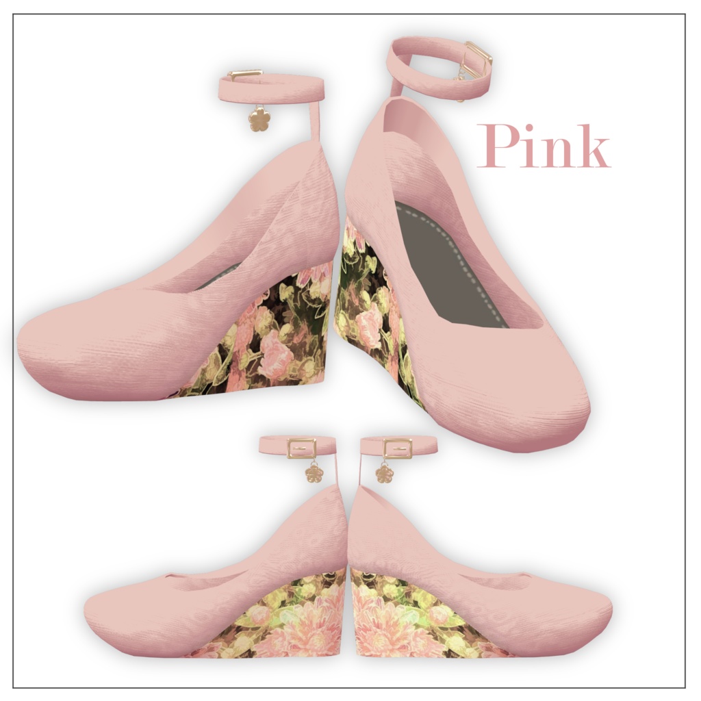 【19体対応】フラワーパンプス ver1.1【全5色】