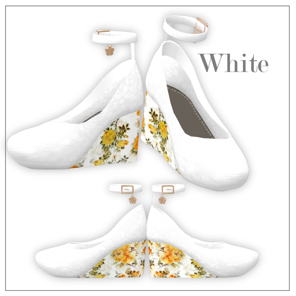 【19体対応】フラワーパンプス ver1.1【全5色】