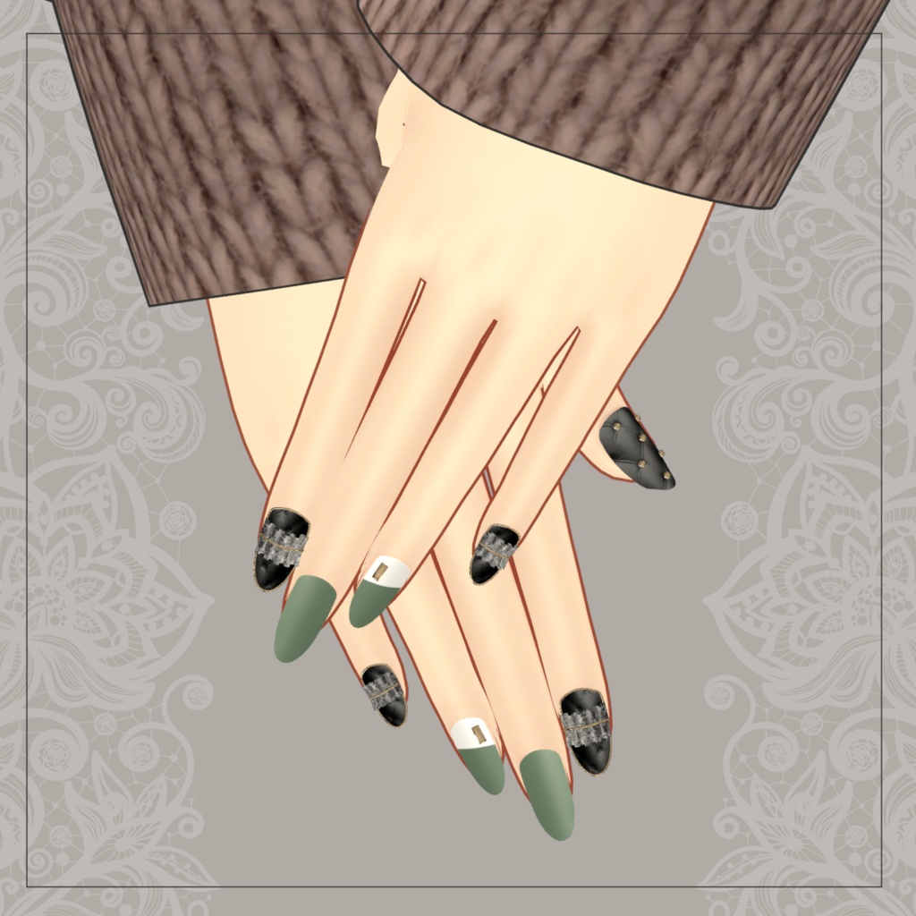 【21体対応】レースネイル ver1.1【全5色】