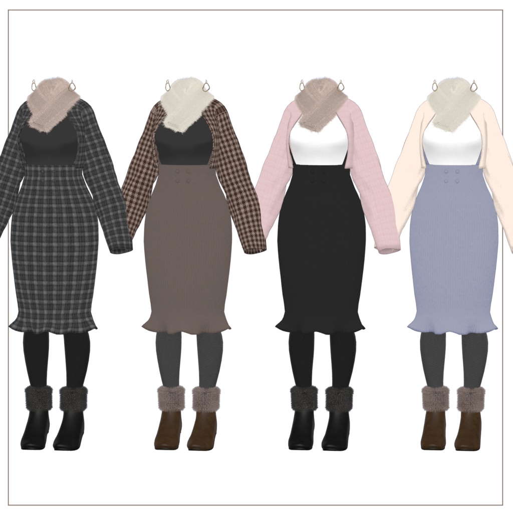 【8体対応】サスペンダースカート