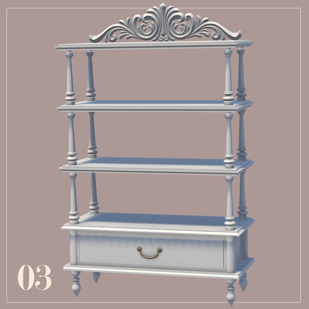 【3Dモデル】フレンチアンティーク家具【全9点】