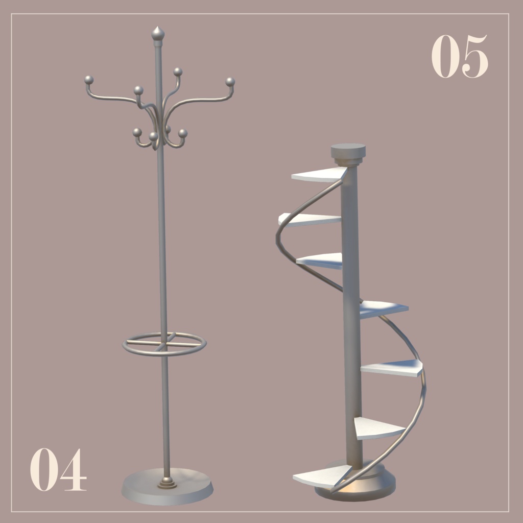 【3Dモデル】フレンチアンティーク家具【全9点】