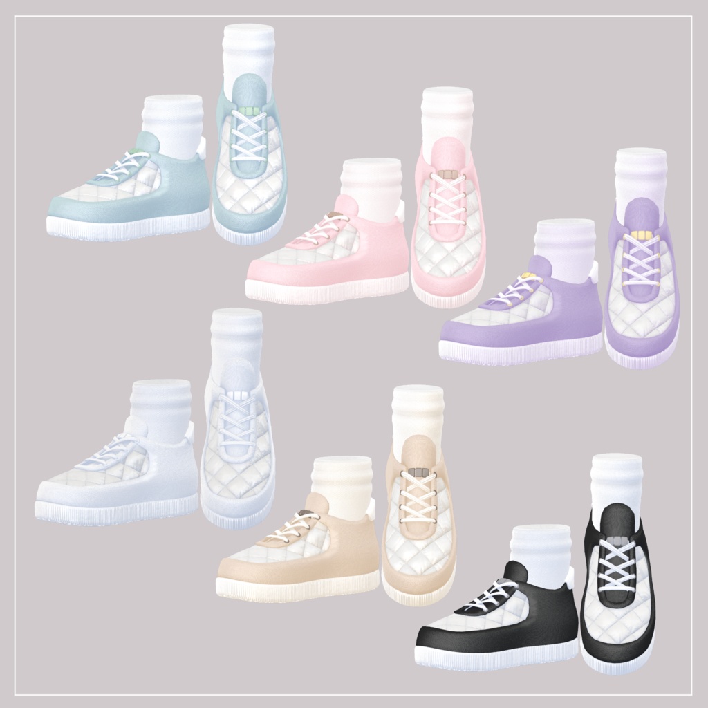 【全6色】キルティングスニーカー ver1.02