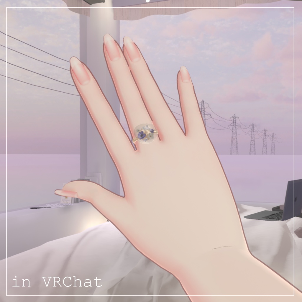 【全4種】レジンリング-花-