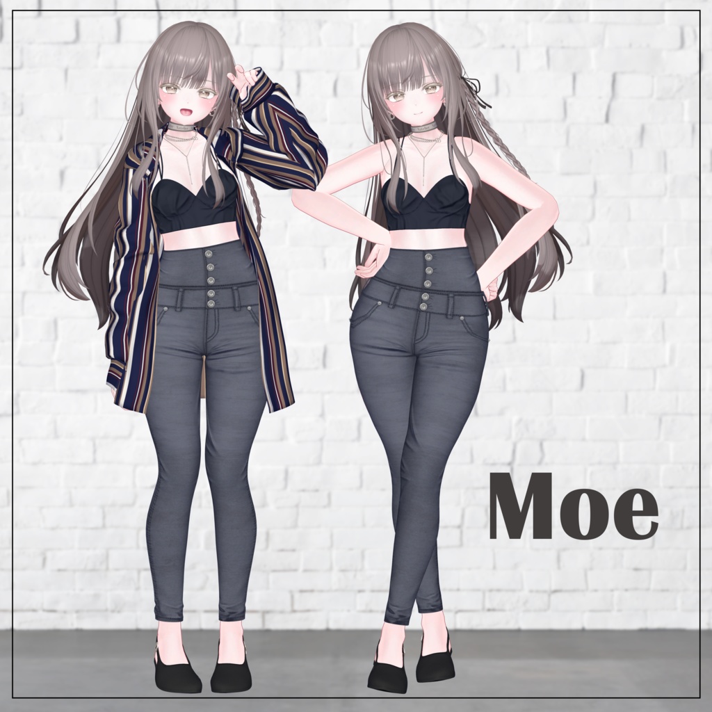 【12体対応】柄シャツ&スキニージーンズ