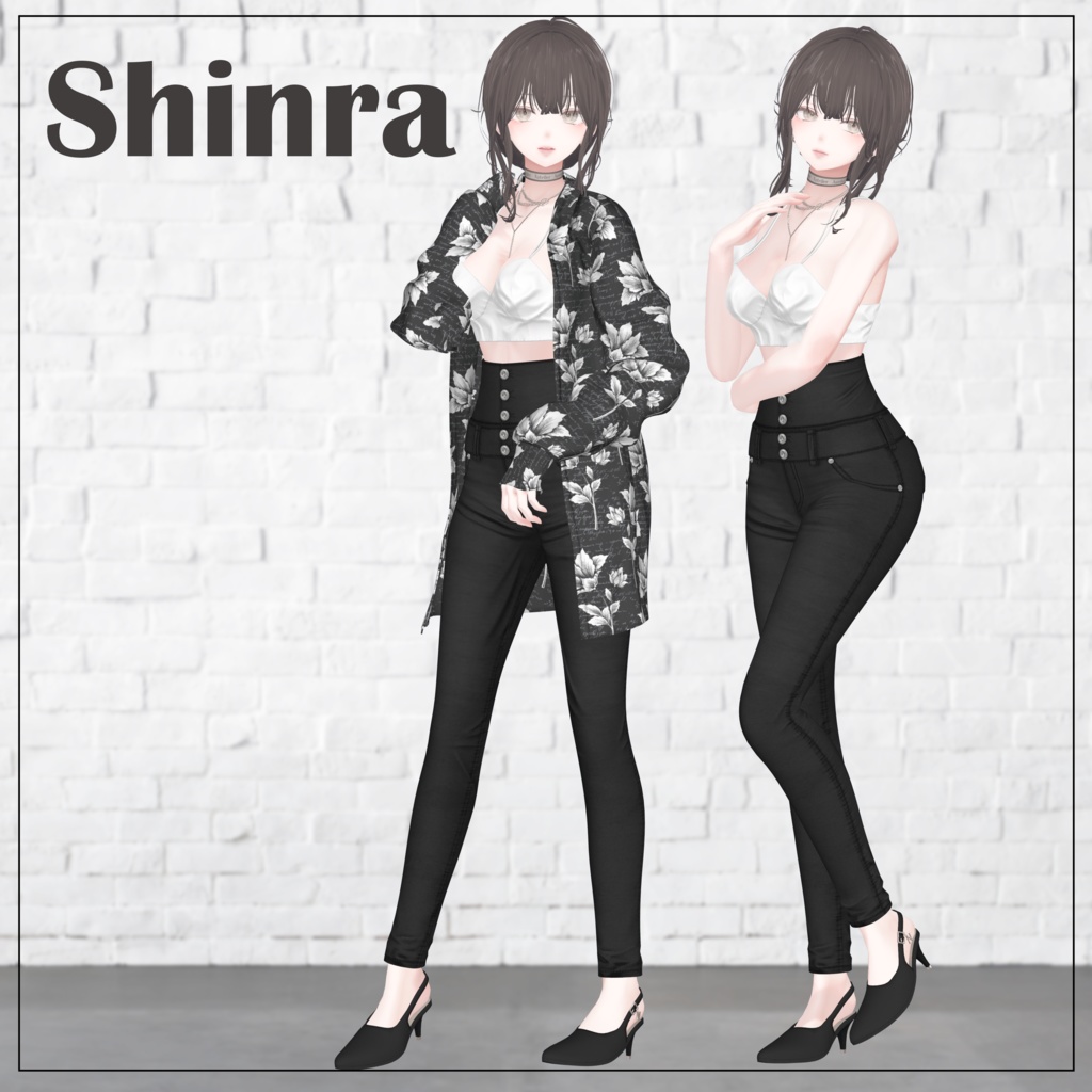 【12体対応】柄シャツ&スキニージーンズ