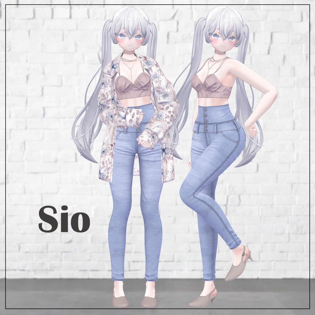 【12体対応】柄シャツ&スキニージーンズ