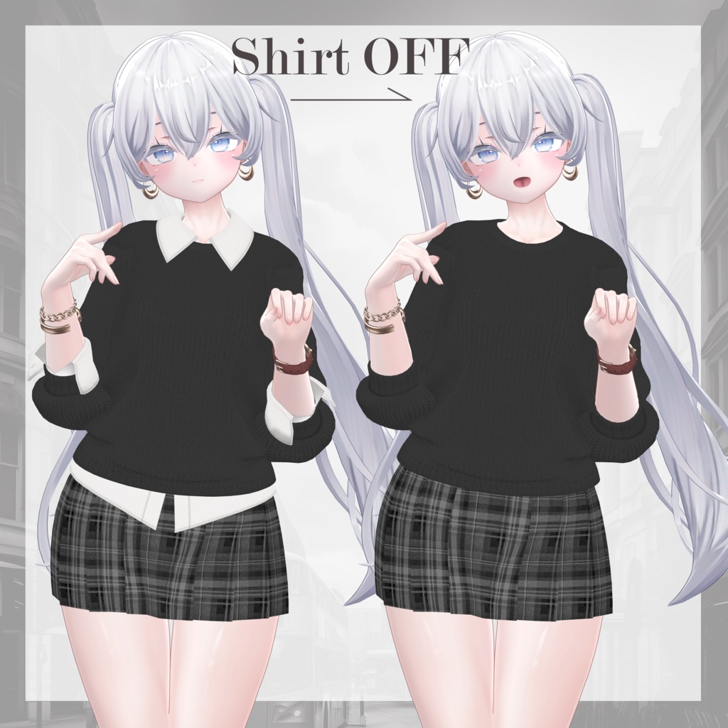 【13体対応】ニット&シャツコーデ