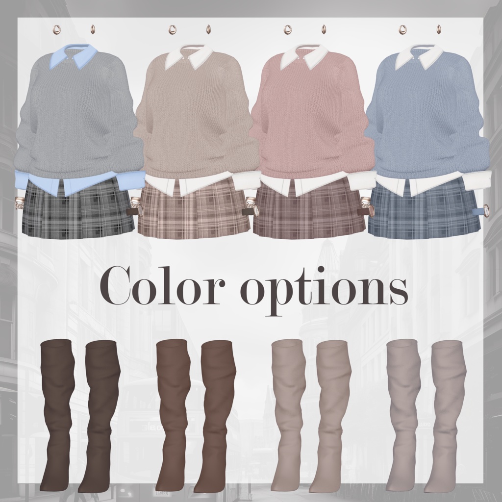 【13体対応】ニット&シャツコーデ