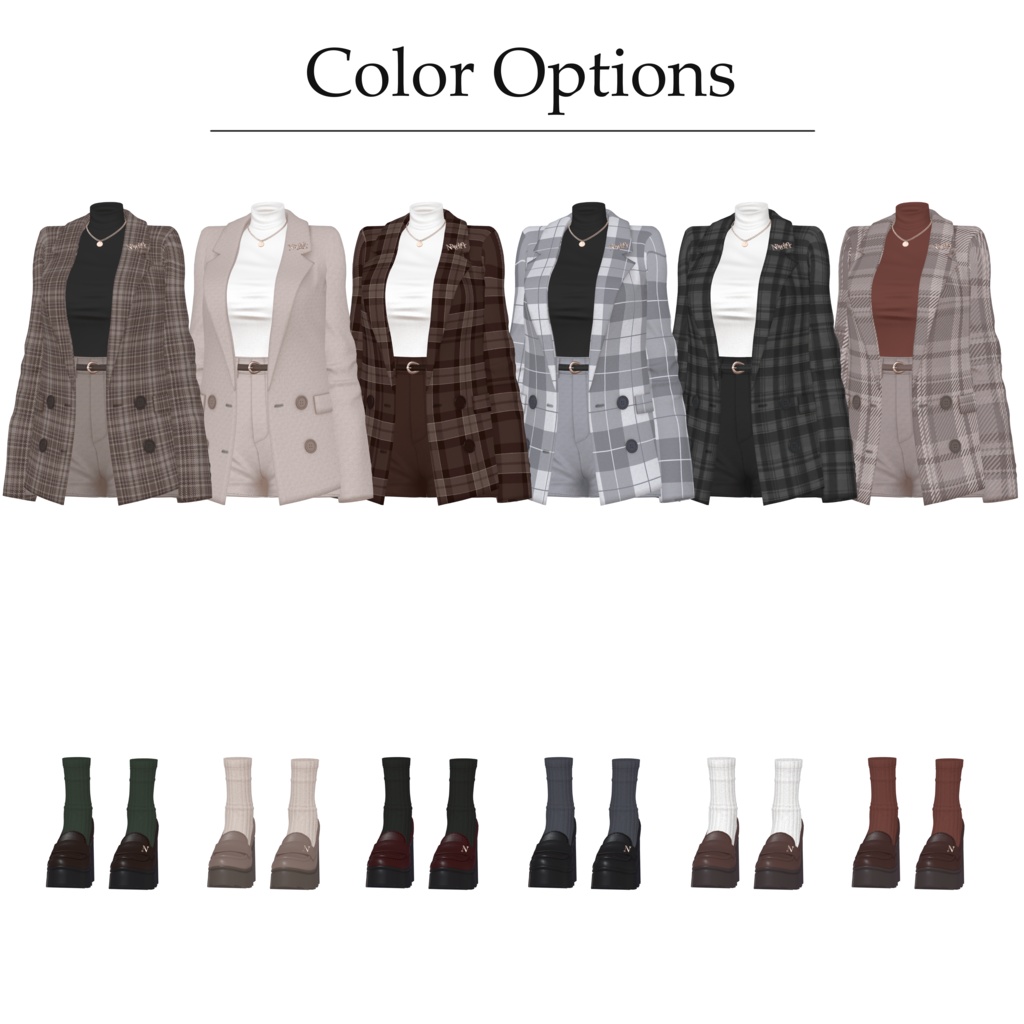 【10体対応】テーラードジャケットコーデ