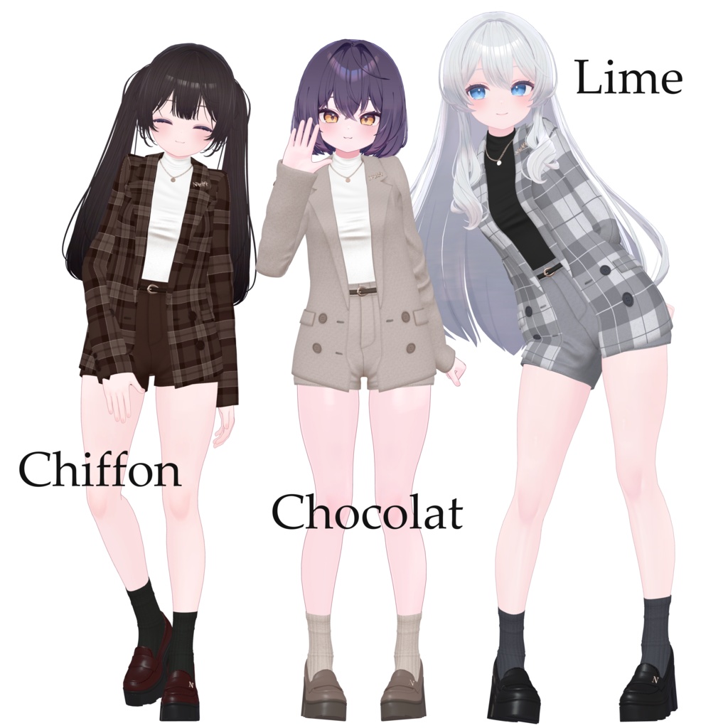 【10体対応】テーラードジャケットコーデ