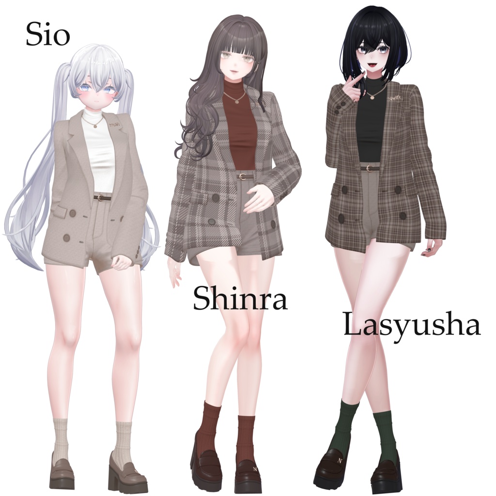 【10体対応】テーラードジャケットコーデ