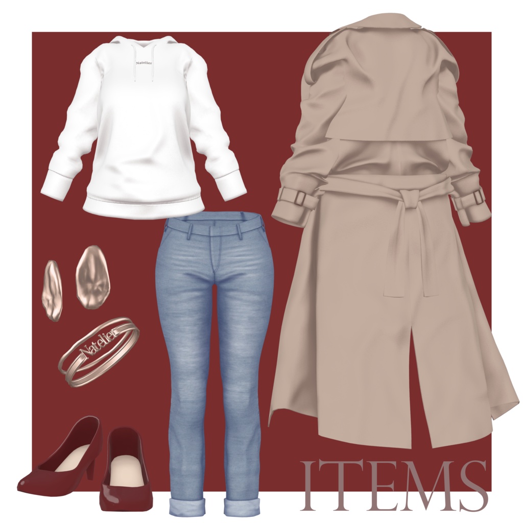 【7体対応】トレンチコートコーデ