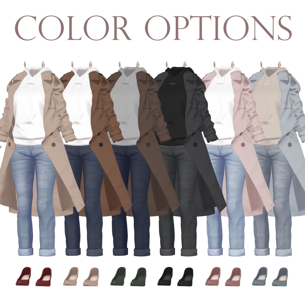 【7体対応】トレンチコートコーデ