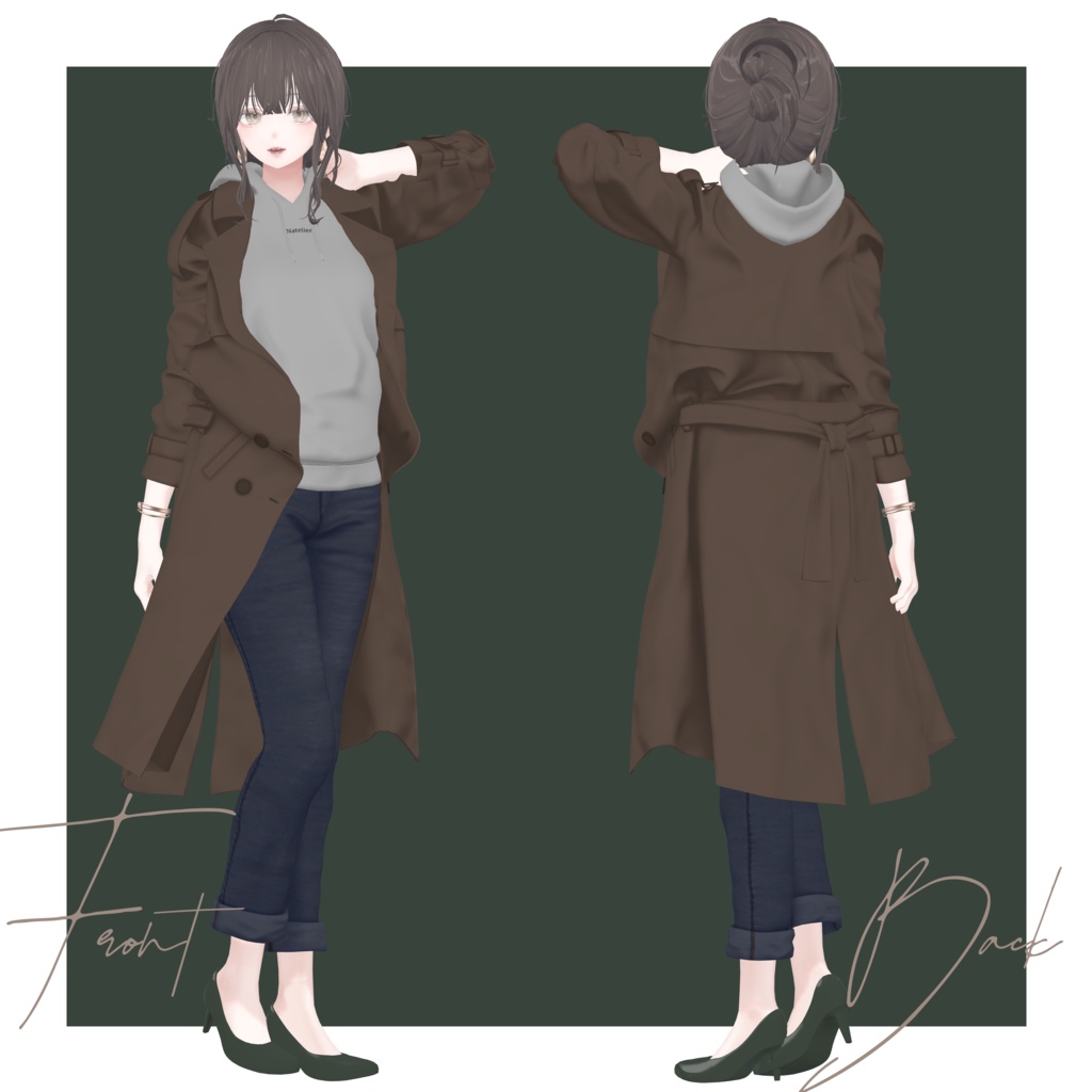 【7体対応】トレンチコートコーデ