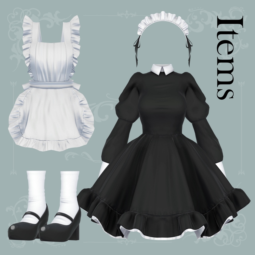 【SALE~1/27am10】メイド服【7体対応】