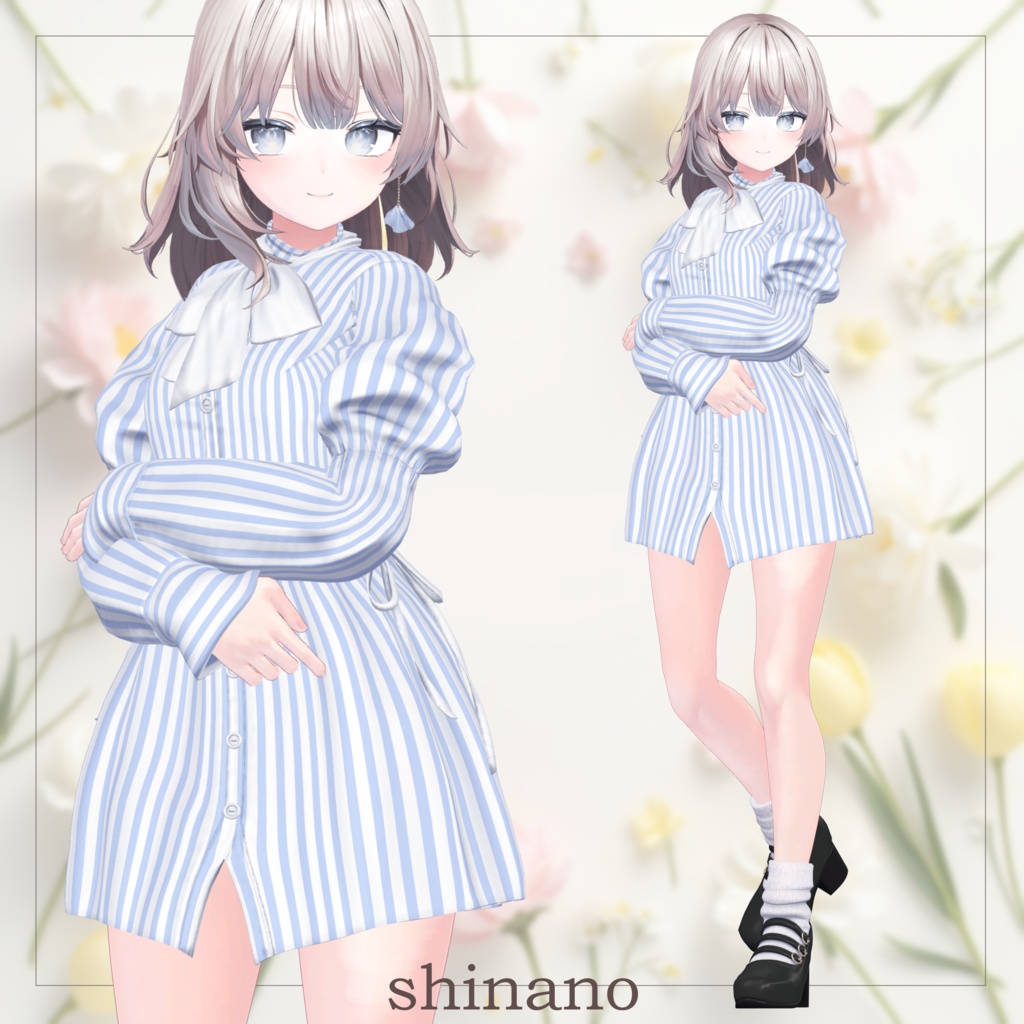 【SALE~3/6am10】シャツワンピース【14体対応】