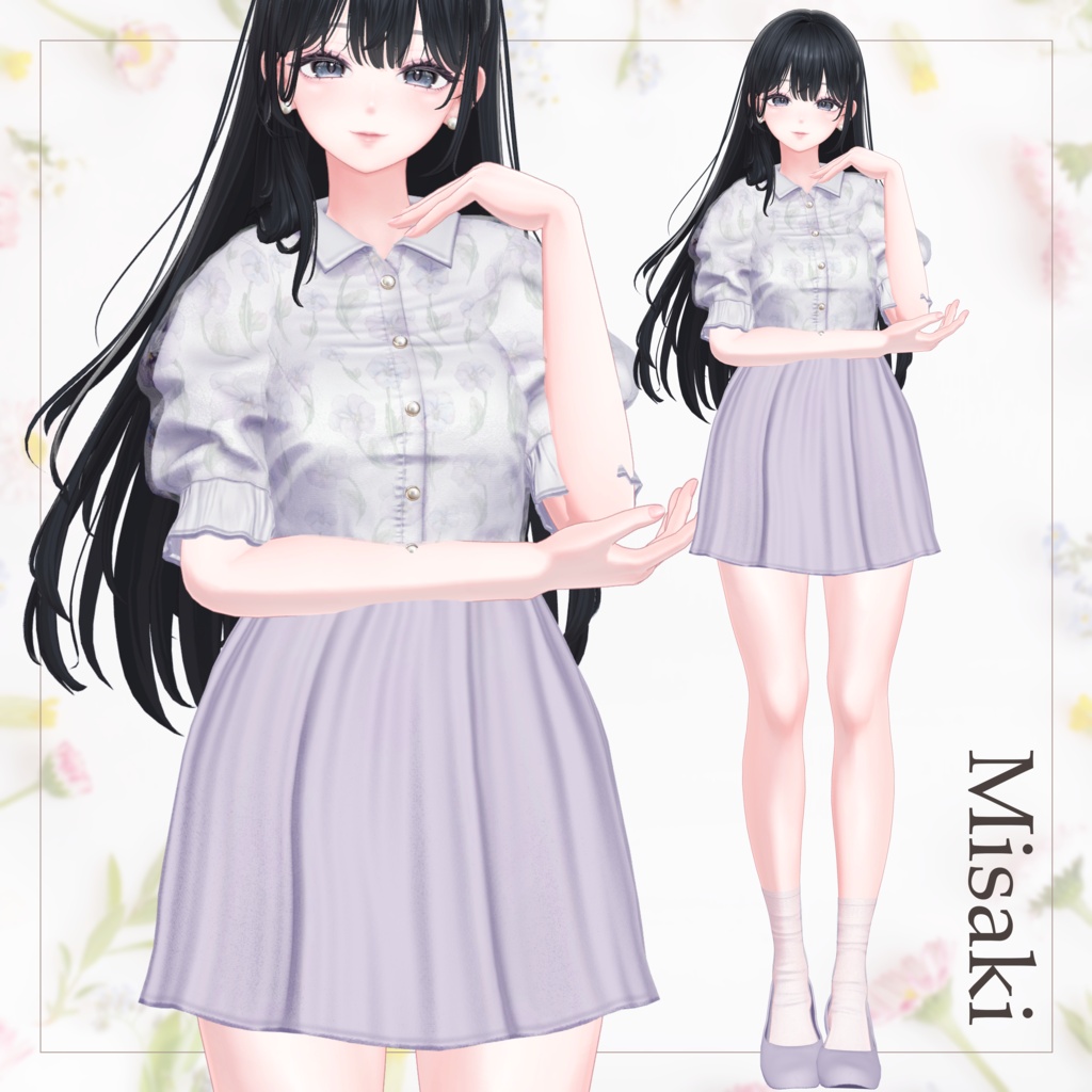 【14体対応】花柄シアーブラウス