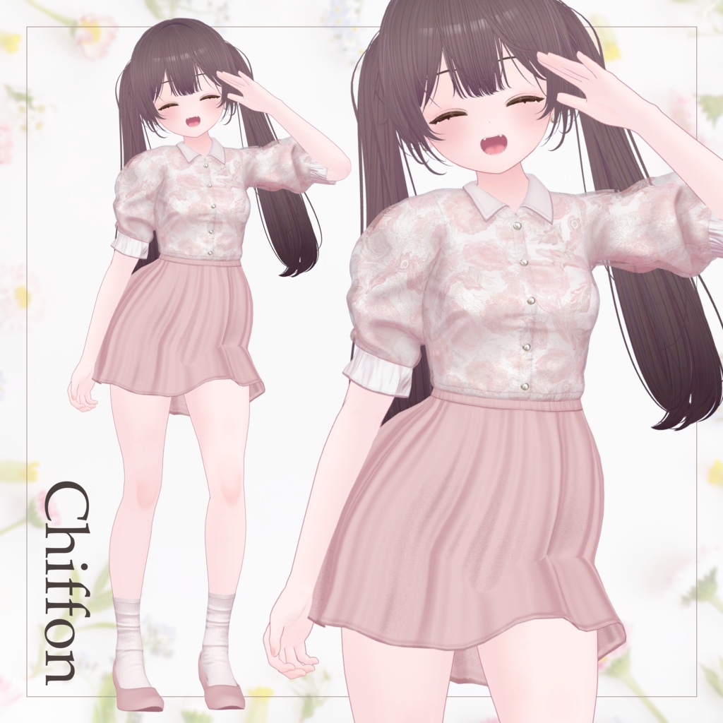 【SALE~4/20am10時】花柄シアーブラウス【13体対応】