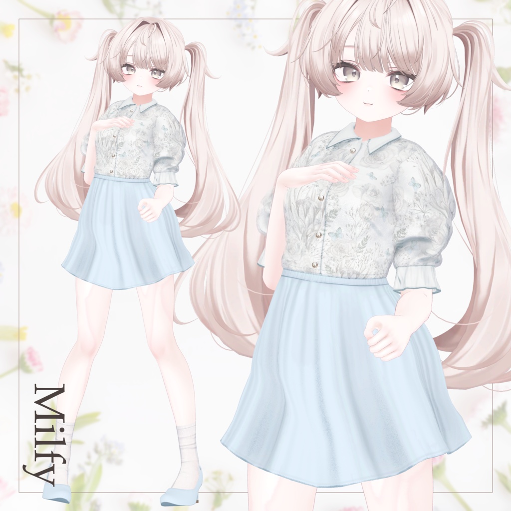 【SALE~4/20am10時】花柄シアーブラウス【13体対応】