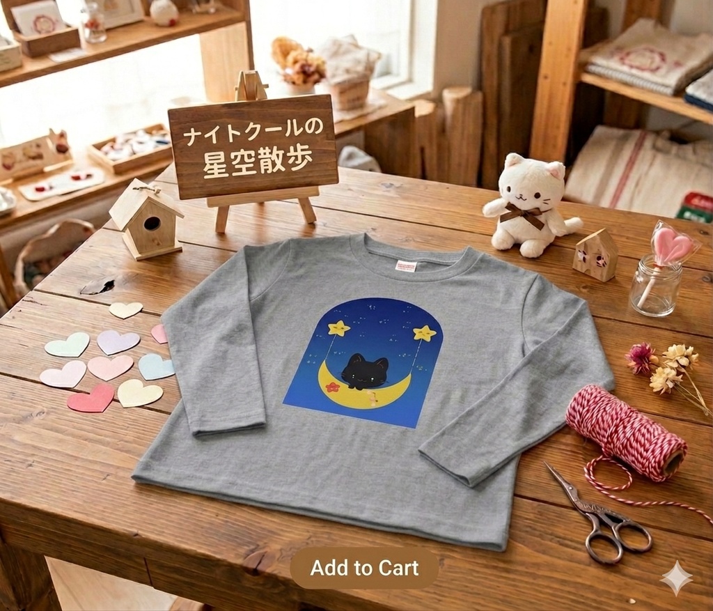 ナイトクールの星空散歩Tシャツ