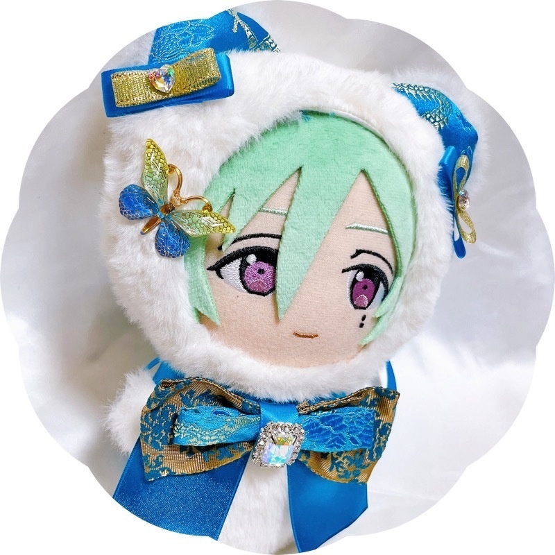 蝶々チャイナブルーくま＊グレー×ホワイト着ぐるみ