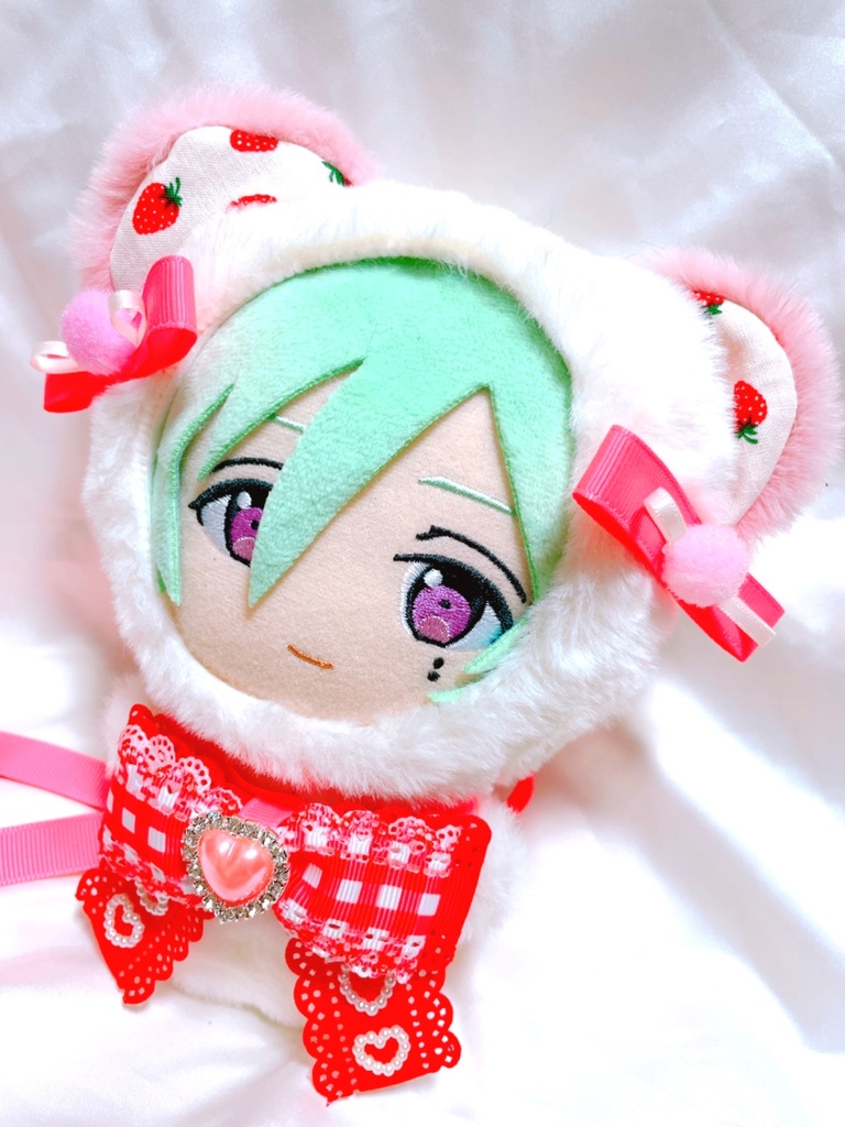 いちごくま🍓ピンク×ギンガムチェック着ぐるみ