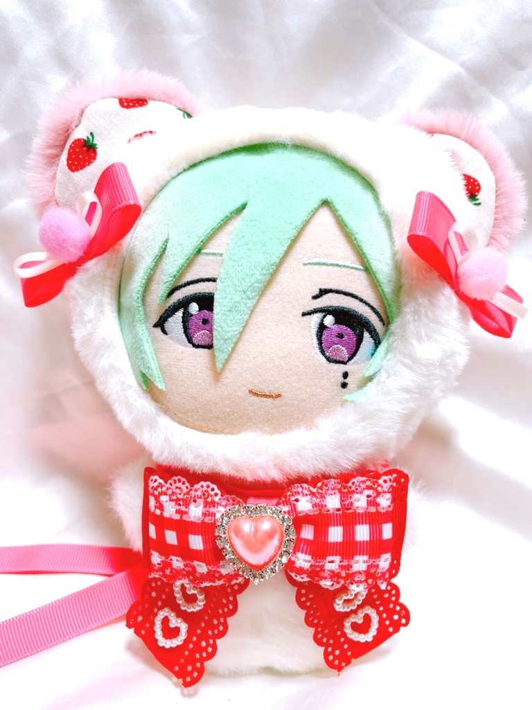 いちごくま🍓ピンク×ギンガムチェック着ぐるみ