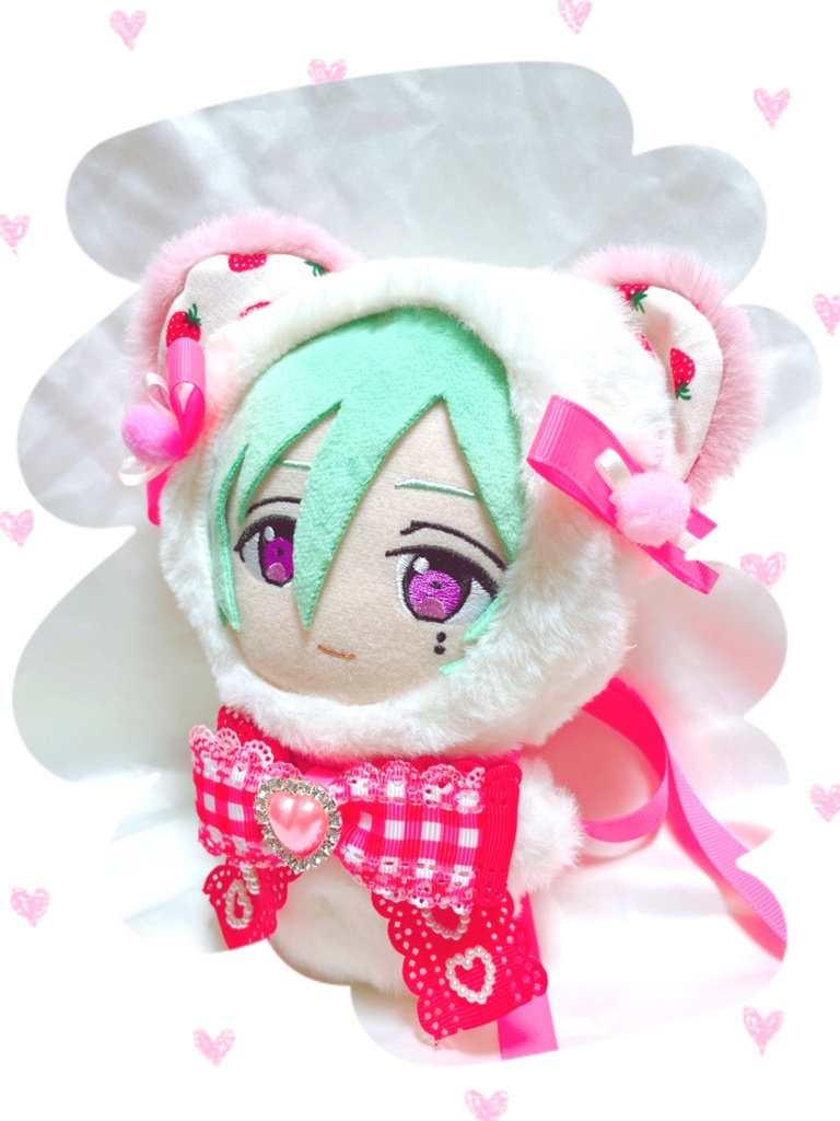 いちごくま🍓ピンク×ギンガムチェック着ぐるみ